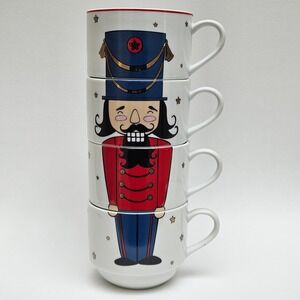 The Cellar Macy's Stackable Nutcracker Christmas Holiday Mugs | Set of 4